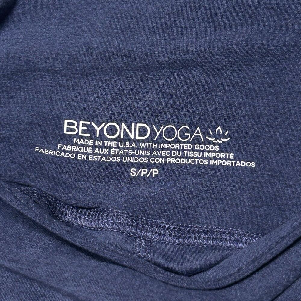 Beyond Yoga Space Dye Biker Shorts Womens Small Blue High Rise Pockets Yoga - Picture 3 of 8